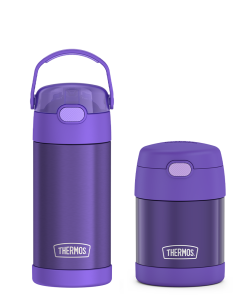 12oz FUNtainer® Water Bottle & 10oz Food Jar Bundle - Purple