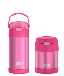 12oz FUNtainer® Water Bottle & 10oz Food Jar Bundle - Pink