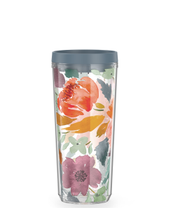 24oz Double Wall Tumbler Watercolor Floral