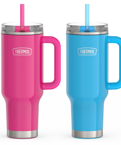 40oz Glossy Cup Holder Mug Bundle - Hot Pink & Bright Blue