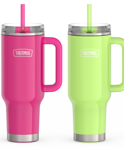 40oz Glossy Cup Holder Mug Bundle - Hot Pink & Lime